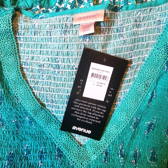 BOHO ☆ GYPSY ☆ TEAL ☆  TASSLE TRIM ☆ MAXI DRESS ☆ 3x [22/24] ☆ NWT - Picture 6 of 12